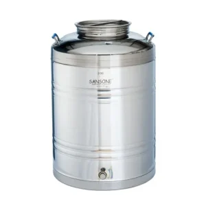 DENTED Sansone Stainless Fusti Tank – 100 L (26.4 gal) for Fermentation or Storage WE810 Includes Spigot