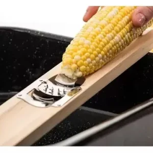 CORN CUTTER Old School Lee MFG Adjustable Wooden Corn Cutter with Stainless Steel Blades