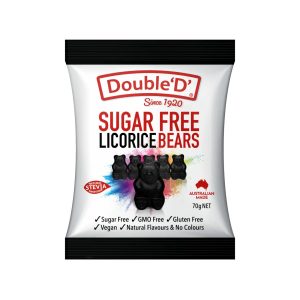 Double’D, Sugar Free, Licorice Bears, 70g