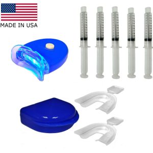Five Teeth Whitening Syringes of 44% CP Gel Kit Professional Results – At Home System – USA
