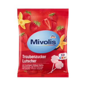 Mivolis Lutscher, Traubenzucker Erdbeer-Vanille für Kinder