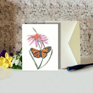 Monarch Butterfly and Coneflower Greeting Card