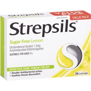 Strepsils Sugar Free Lemon 36 Lozenges