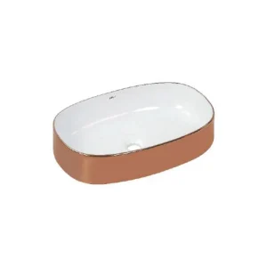 Table Top Wash Basin – White & Rose Gold
